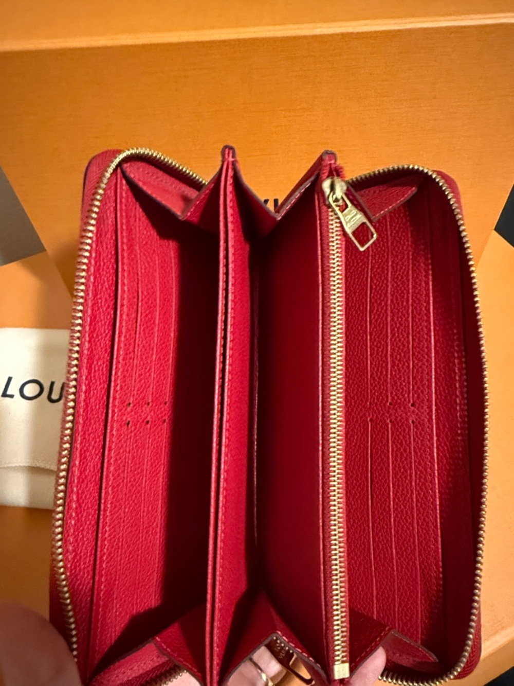 Louis Vuitton Red Embossed Monogram Zippy Wallet - Picture 6 of 9